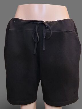 Danskin Now Black Sweat Shorts Plus Size XXL Drawstring Pockets Knit Athletic